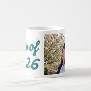 Caneca De Café Foto de formatura com legenda verde da turma de 20