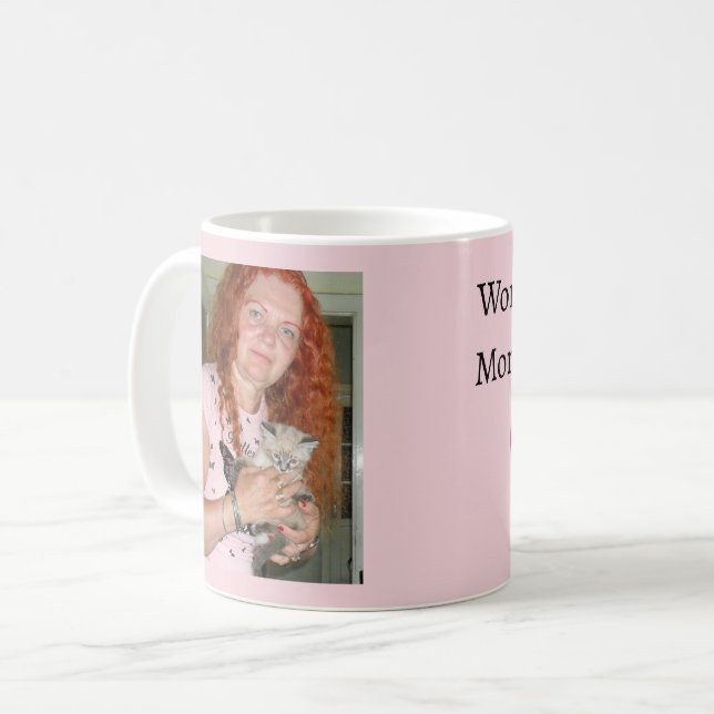 Caneca De Café Foto de Gato e Dono, Melhor Mãe de Gato (Frente Esquerda)