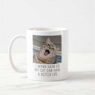Caneca De Café Foto de Gato Personalizada com Legenda Engraçada d