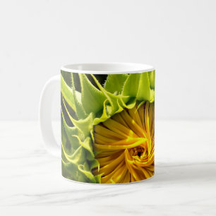 Caneca De Café Foto de girassol amarelo elegante