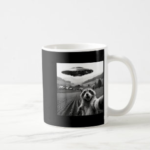 Caneca De Café Foto de Guaxinim com Alien Ufo Tirada por Ele Mesm