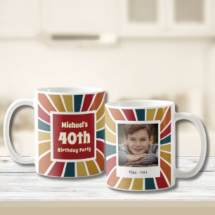 Caneca De Café Foto de Menino Retro de 40 Anos de Idade