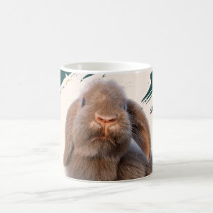 Caneca De Café Foto de Natal de Coelho Holland Lop Personalizada