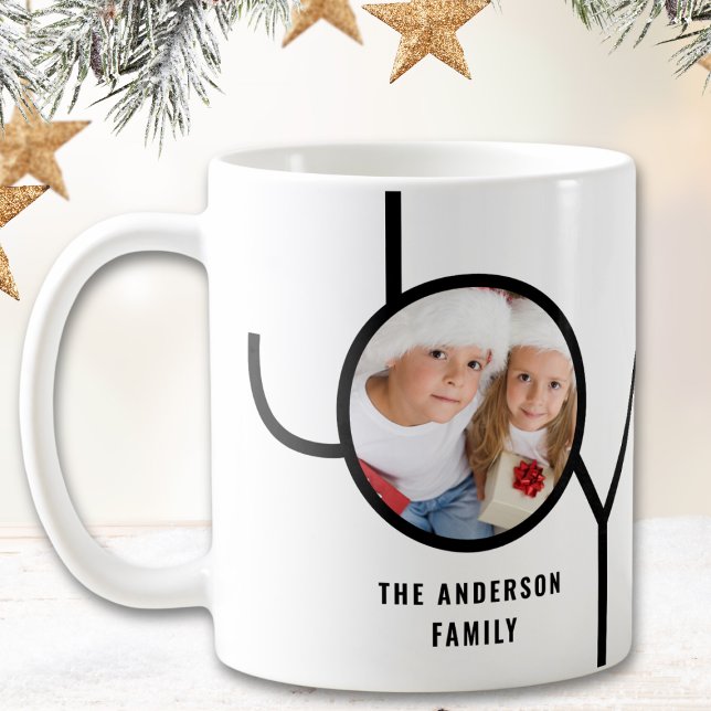 Caneca De Café Foto de Natal de Férias da Família Personalizada (Criador carregado)