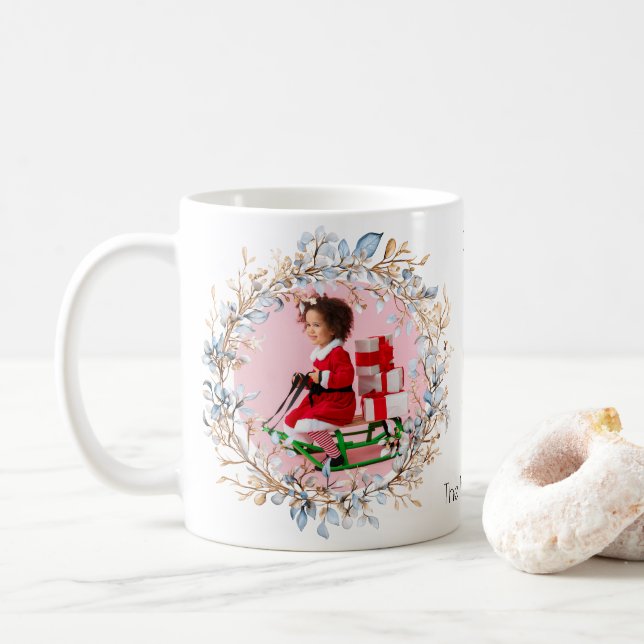 Caneca De Café Foto de Natal do Nutcracker Wreath (Com Donut)
