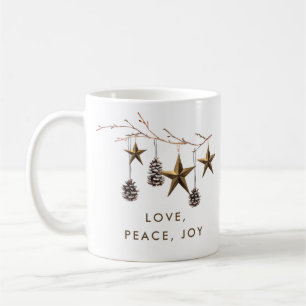 Caneca De Café Foto de Natal Elegante Minimalista Boho