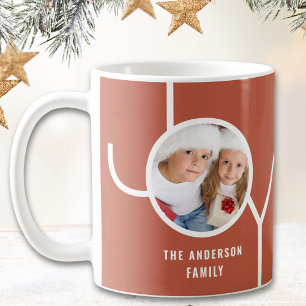 Caneca De Café Foto de Natal Moderna Ferrugem