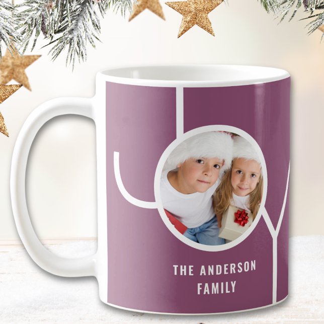 Caneca De Café Foto de Natal Moderna Roxa (Criador carregado)