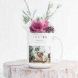 Caneca De Café Foto de Natal Moderno Simples | Feriado alegre<br><div class="desc">Foto de Natal Moderno Simples | Feriado alegre</div>