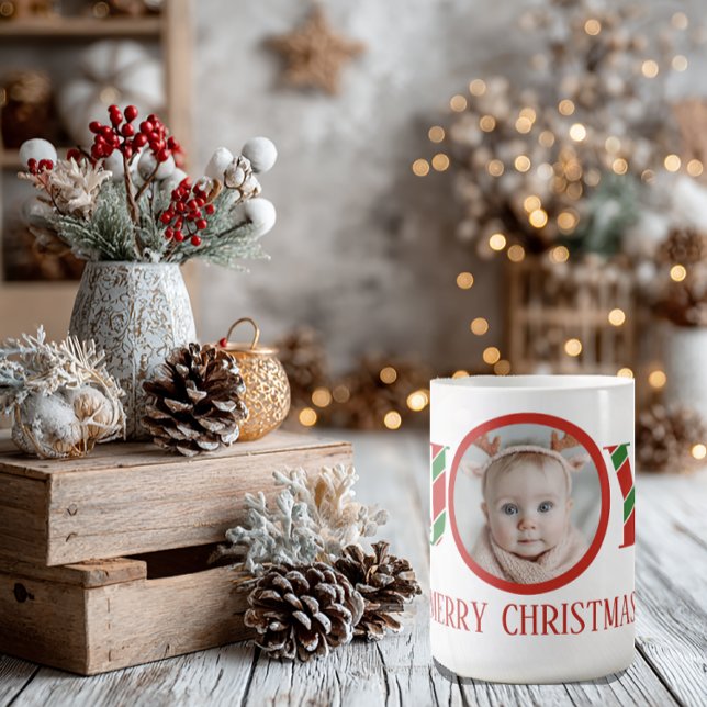 Caneca De Café Foto de Natal Personalizada Alegria (Criador carregado)