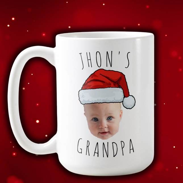 Caneca De Café Foto de Natal personalizada do rosto do bebê Santa (Criador carregado)