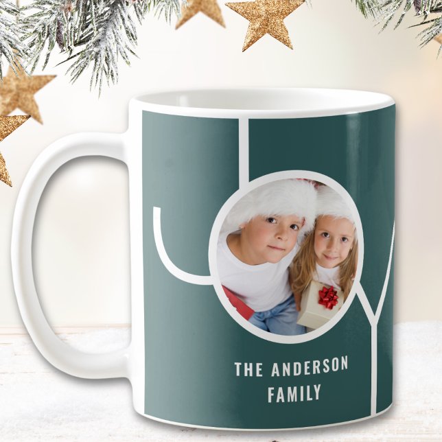 Caneca De Café Foto de Natal Personalizada Verde (Criador carregado)