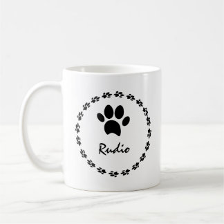 Caneca De Café Foto de Nome de Pata de Gatinho Fofo 