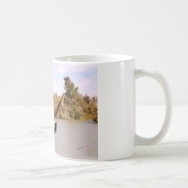 Caneca De Café foto de pato voando sobre a água (Direita)