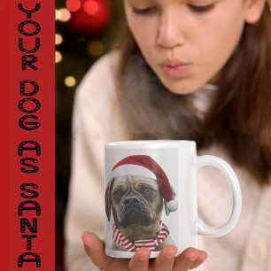 Caneca De Café Foto de Pet com Presente de Chapéu de Papai Noel p