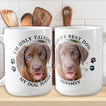 Caneca De Café Foto de Pet Personalizada Engraçada Estou só a fal<br><div class="desc">Só estou falando com meu cachorro hoje! Surpreenda seu amante favorito de cachorro neste Dia de as mães, Natal ou aniversário dela com esta super fofinha caneca personalizada. Personalize esta caneca com as fotos favoritas do seu cão e o nome e o texto. Duplo lado - você pode tirar fotos...</div>
