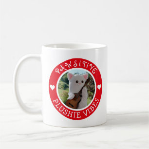 Caneca De Café Foto de Plushie Vermelho Pawsitivo Kawaii Cute