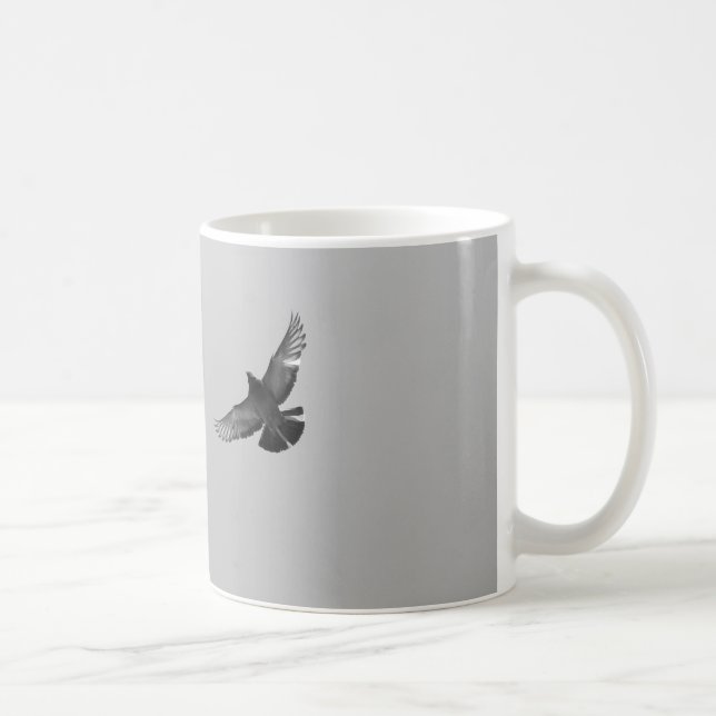 Caneca De Café Foto de pombo-pombo-voador preto-preto moderno (Direita)