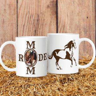 Caneca De Café Foto de Rodeio Mãe Ocidental Cowgirl Cavalo