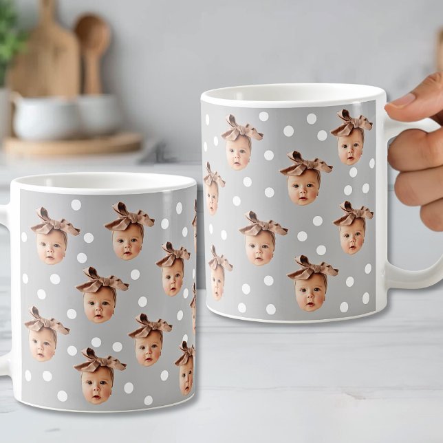 Caneca De Café Foto de rosto de bebê personalizada (Custom Baby Face Photo Coffee Mug)