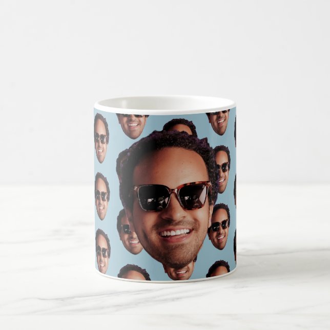 Caneca De Café Foto de rosto personalizada divertida (Centro)