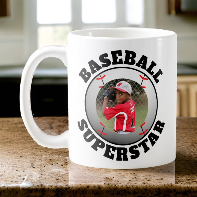 Caneca De Café Foto de Superastro de Beisebol (Photo Baseball Superstar Mug)