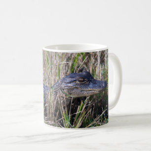 Caneca De Café Foto de vida selvagem de um lindo bebê jacaré na g