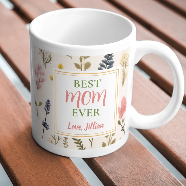 Caneca De Café Foto de Wildflower Melhor Mãe Nunca Mug (Best Mom Ever Photo Wildflower Mug)