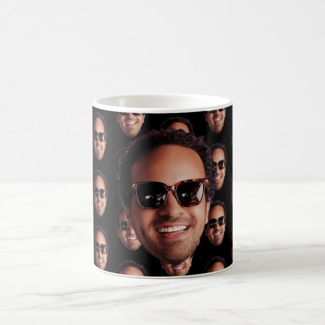 Caneca De Café Foto Divertida de Rosto Personalizada (Centro)
