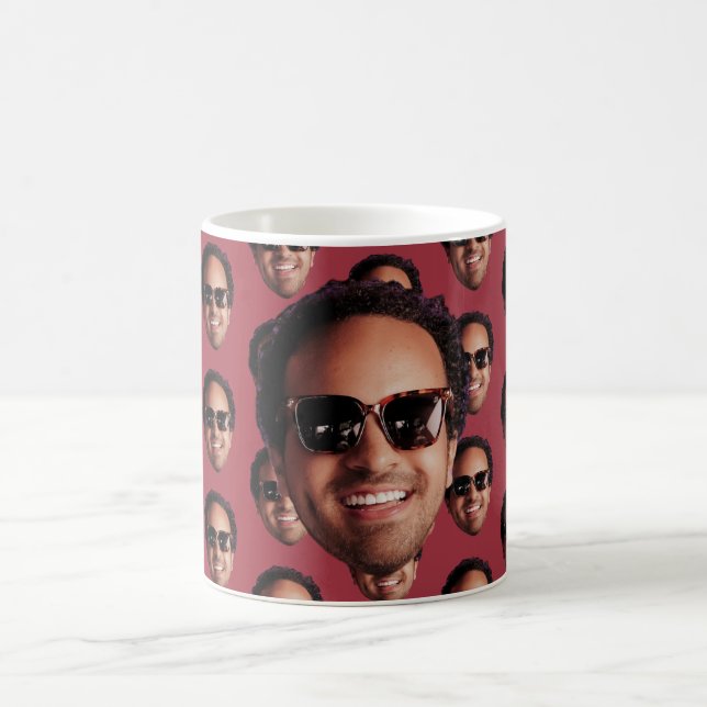 Caneca De Café Foto Divertida de Rosto Personalizada (Centro)