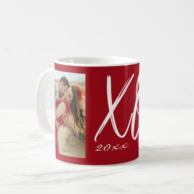 Caneca De Café Foto do Ano com Script Moderno XO (Frente Esquerda)