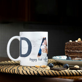 Caneca De Café Foto do Bebê do Primeiro Dia de os pais Dusty Blue