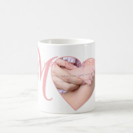 Caneca De Café Foto do Coração Cor-de-Rosa da Nova Mamãe do Prime