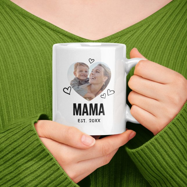 Caneca De Café Foto do Coração da Mamãe Desenhada (Criador carregado)