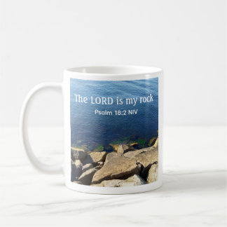 Caneca De Café Foto do Deus do Oceano é Meu Rochedo Versículo Bíb