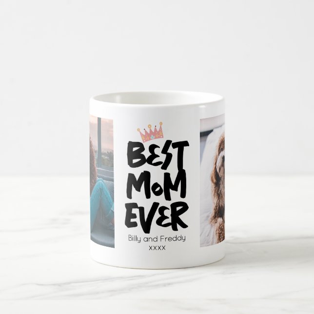 Caneca De Café Foto do Dia das Mães Melhor Mãe de Todos os Tempos (Centro)