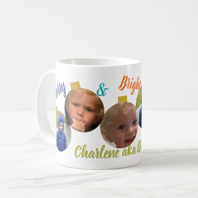 Caneca De Café Foto do enfeites de natal (Frente Esquerda)