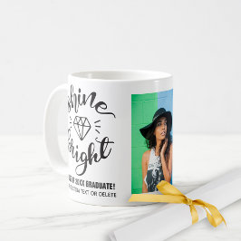 Caneca De Café Foto do Formando Personalizado Brilho Brilhante de
