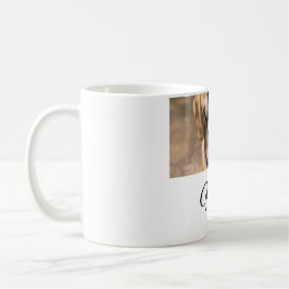 Caneca De Café Foto do gato-do-cão adicionar nome de animal cu pe