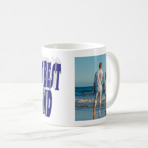 Caneca De Café Foto do marido com texto azul escuro