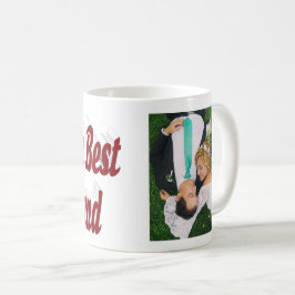 Caneca De Café Foto do marido com texto burgundy Coffee Mug