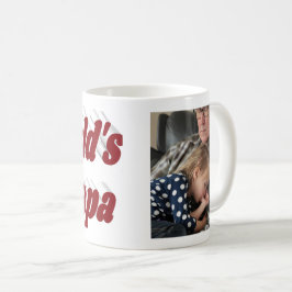 Caneca De Café Foto do papai com texto burgundy