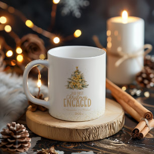 Caneca De Café Foto do primeiro Natal em ouro