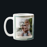 Caneca De Café Foto do Teal do Abstrato de Arte Verde Moderna<br><div class="desc">Modern Abstrato Art Shapes Sage Teal Foto Personalizada Única de Natal Coffee Mug</div>