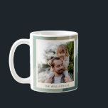 Caneca De Café Foto do Teal do Abstrato de Arte Verde Moderna<br><div class="desc">Modern Abstrato Art Shapes Sage Teal Foto Personalizada Única de Natal Coffee Mug</div>