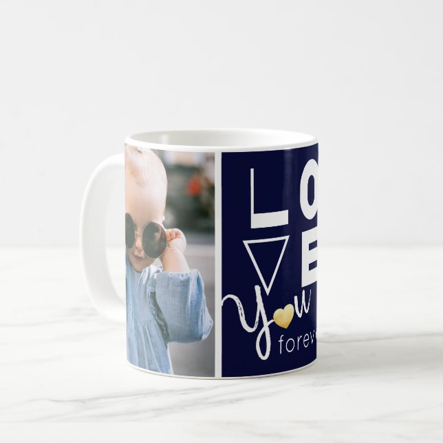 Caneca De Café Foto Dupla Família Ama Você Mug (Frente Esquerda)