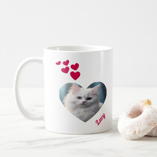 Caneca De Café Foto E Nome De Pet Personalizados Com Formas De Co (Com Donut)