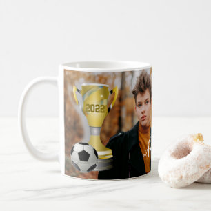 Caneca De Café Foto e nome do futebol da Cinza moderna