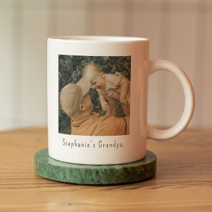 Caneca De Café Foto e nome personalizados do avô e do neto