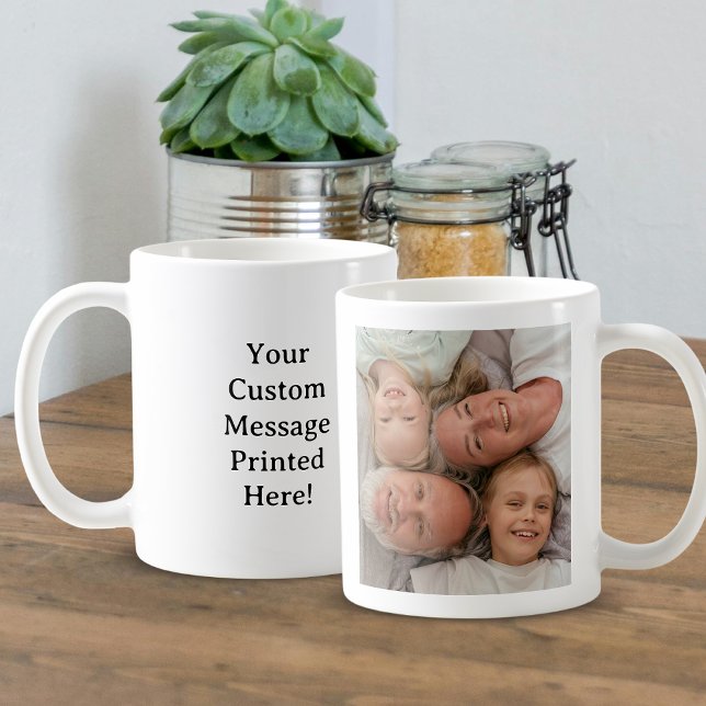 Caneca De Café Foto e Texto Personalizados Simples Personalizado (Criador carregado)